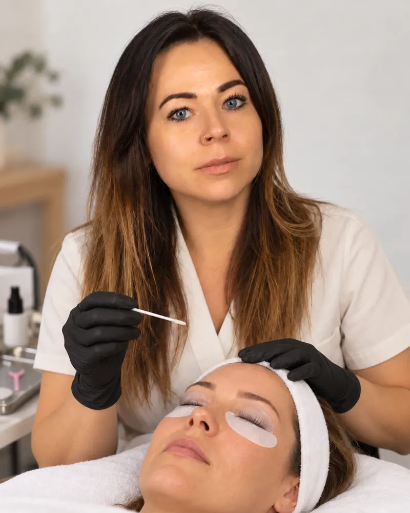 Wimpernlifting mit Augenpads
